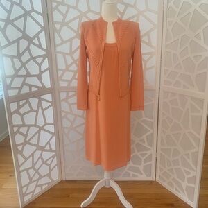 St. John Collection Orange Knit Cardigan